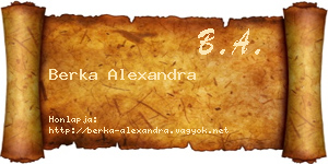 Berka Alexandra névjegykártya